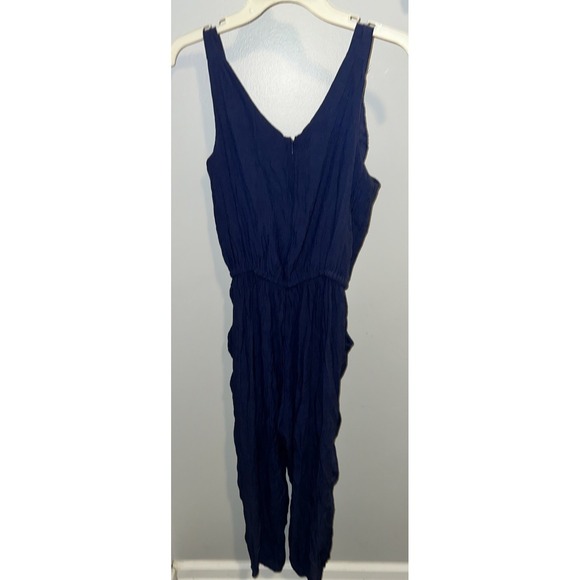 Toxik 3 NOS Women's Casual V-Neck Ruffle Romper Jumper Size Medium Navy - Picture 3 of 8